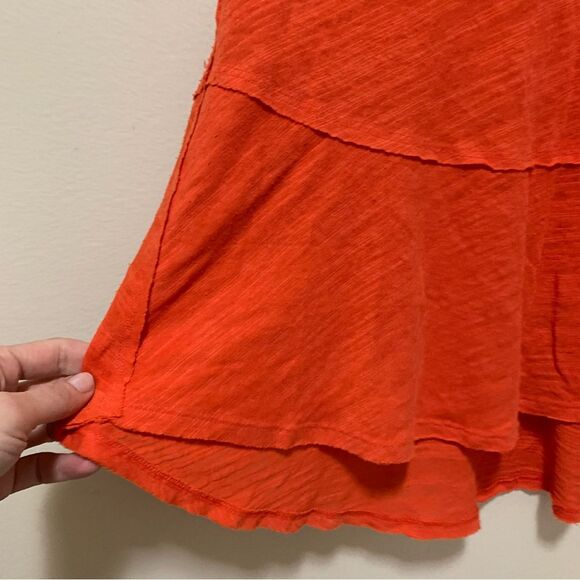 Free People We The Free Fiery Orange Swing Top size small - Picture 3 of 7